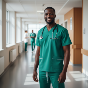 Marinière Médicale Vert – Confort et Hygiène au Quotidien