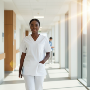 Marinière Médicale Blanc – Confort et Hygiène au Quotidien