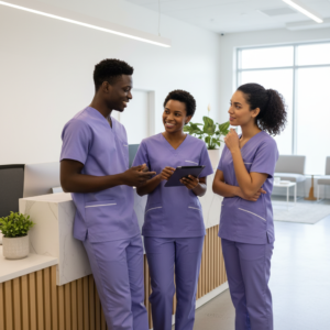 Marinière Médicale Violet – Confort et Hygiène au Quotidien